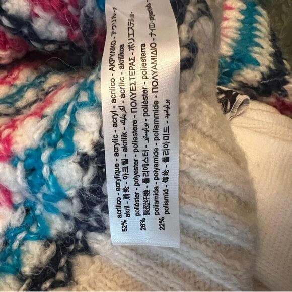 Zara Multicolor Rainbow Stripe Knit Sweater Soft Cozy Oversized Crew Neck Size S - Picture 8 of 8